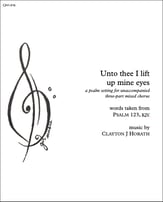 Unto thee I lift up mine eyes SAB choral sheet music cover